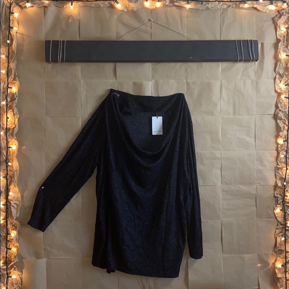 Green Envelope Black Sweater with Zipper